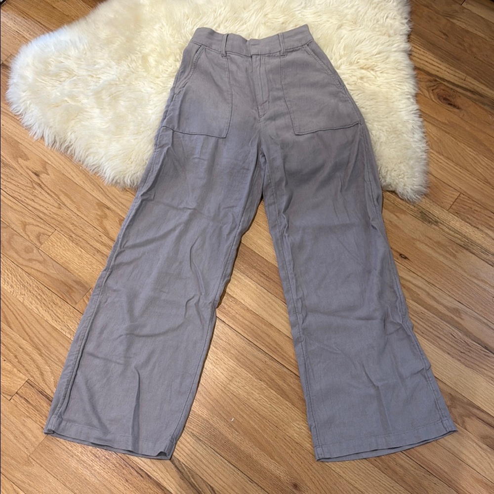 Abercrombie & Fitch Linen Gray Trousers